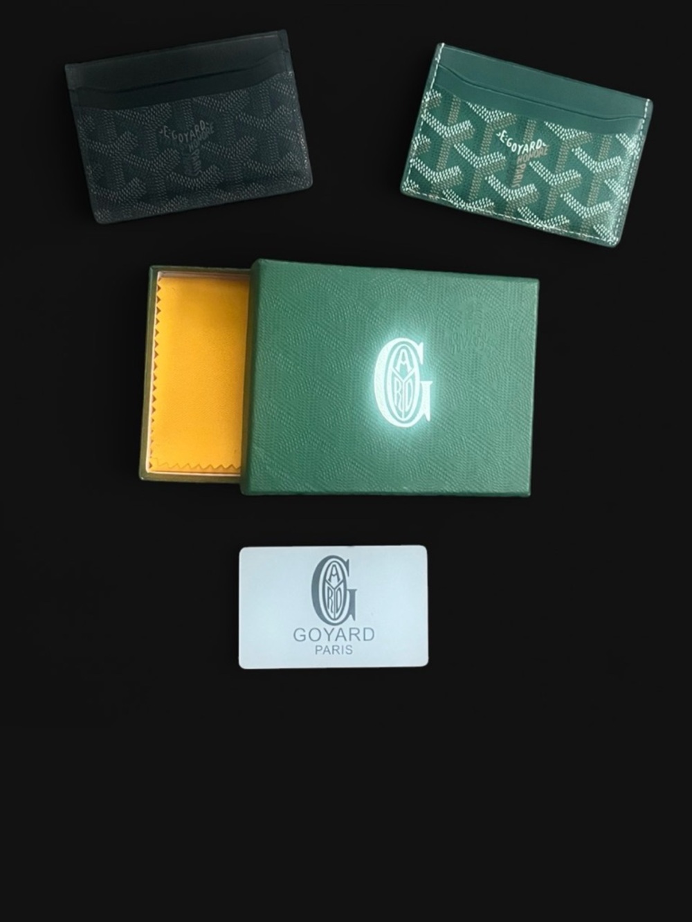 Goyard Green & Black Cardholder Bundle
